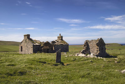 Abandoned buildings on orkney in scotland, uk