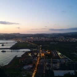 View of illuminated cityscape