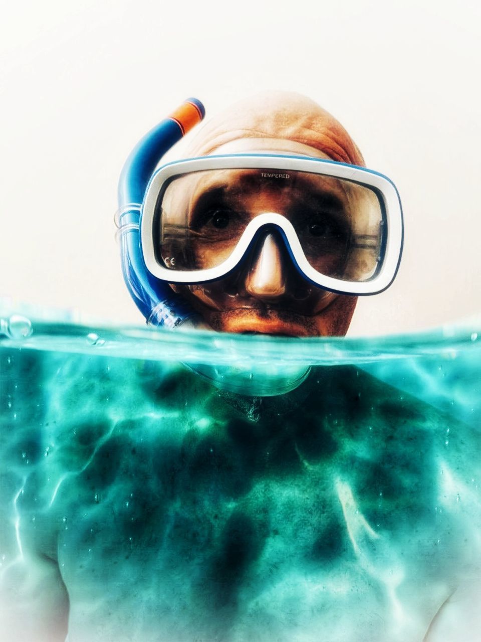 sea, scuba mask, underwater, water, portrait, eyewear, swimming, looking at camera, swimming goggles, one person, snorkeling, leisure activity, aquatic sport, headshot, lifestyles, holiday, undersea, vacations, swimwear, underwater diving