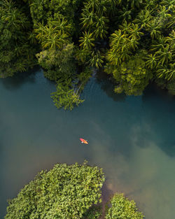 High angle view of lake