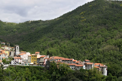 High angle view of townscape against sky