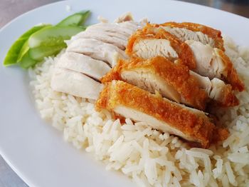 Close-up of sandwich served in plate