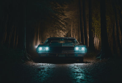 Cars on road at night