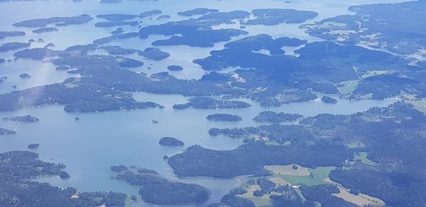 High angle view of landscape against sky