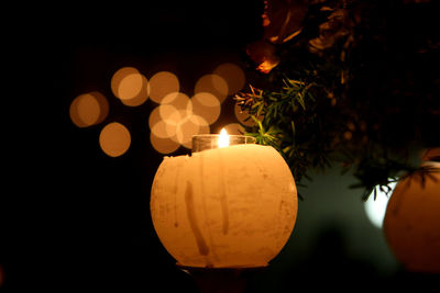 Close-up of illuminated lamp