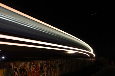 Blurred motion of train at night