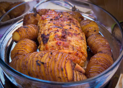 Close-up of meat in plate