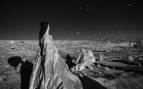 Rock formations against sky at cappadocia