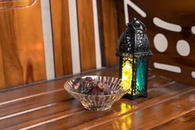 Close-up of glass jar on table