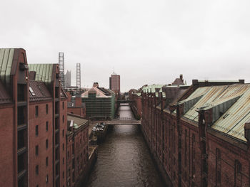 The warehouse district speicherstadt during spring in hamburg, germany.