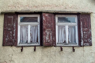 Closed door of old building