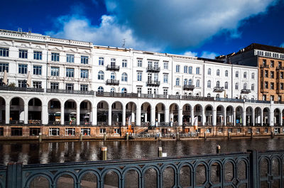 River against buildings