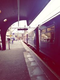 Train in railroad station platform