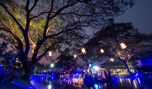 Illuminated city at night