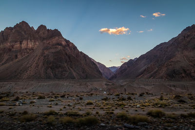 Scenic view of mountains against sky