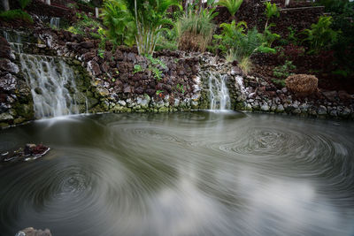 Scenic view of waterfall