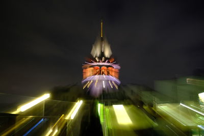 Light trails in city at night