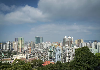 Buildings in city against sky