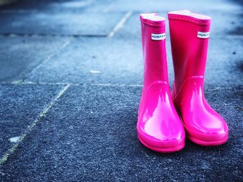 Close-up of pink shoes