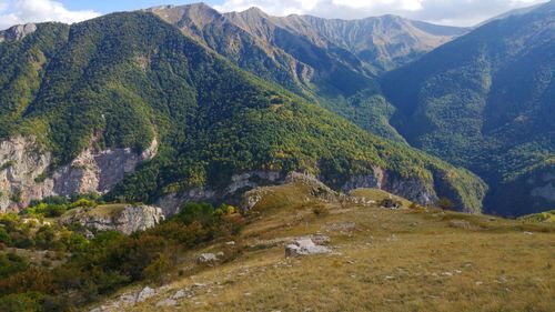 Scenic view of landscape and mountains