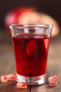 Close-up of tea in glass on table