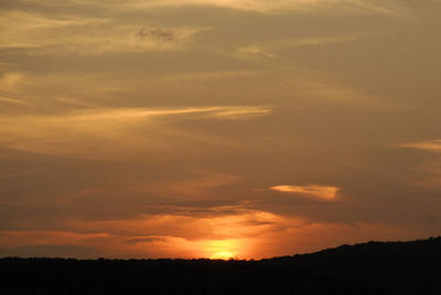 Silhouette of landscape at sunset