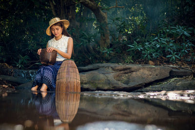 Young woman in the forest