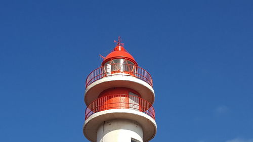 Low angle view of lighthouse against sky