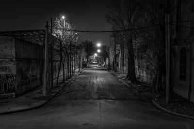 Empty road at night