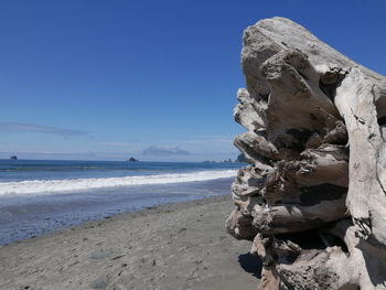 View of sculpture on beach