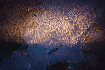 High angle view of frozen sea