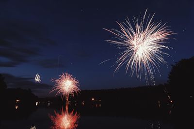 Firework display at night