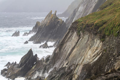 Scenic view of sea and mountains