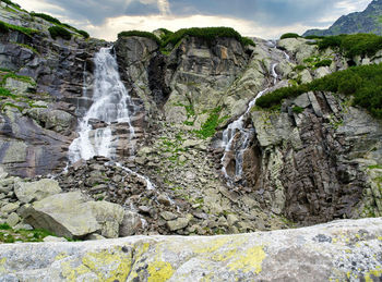 Scenic view of waterfall