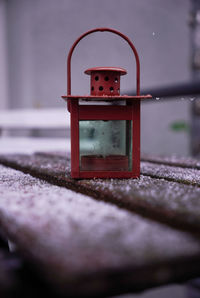 Close-up of toy on table