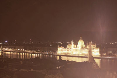 Illuminated city at night