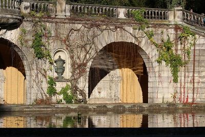 Arch bridge over river