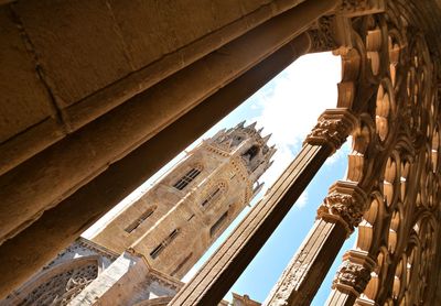 Old cathedral of lleida seen through arch