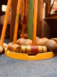 Close-up of objects on table