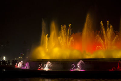 View of fountain at night