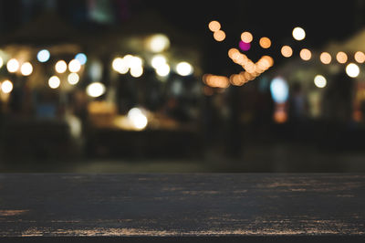 Close-up of hand at night