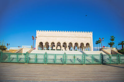 Exterior of building against clear blue sky