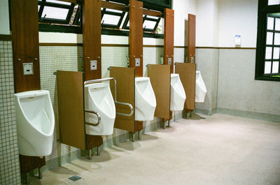 Empty chairs and table in restaurant