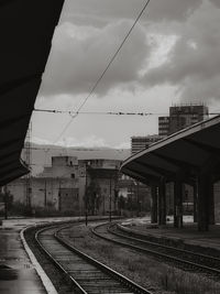 Railroad tracks against sky