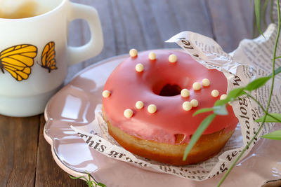 Close-up of cake on table