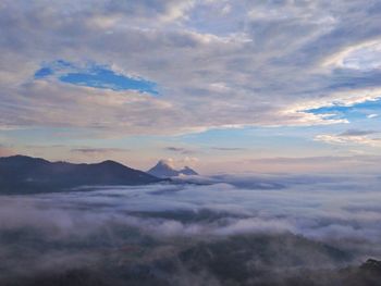 Scenic view of cloudscape against sky at sunset