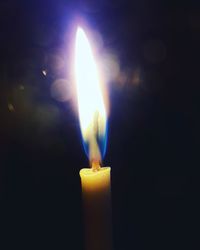 Close-up of illuminated candle