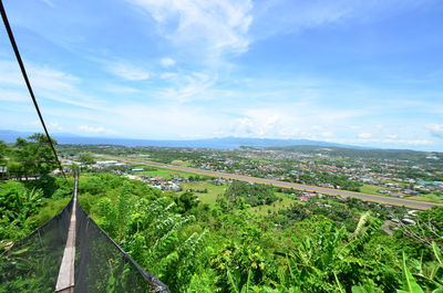 High angle view of landscape against sky