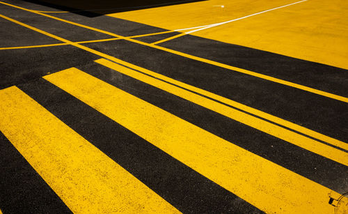 High angle view of road marking