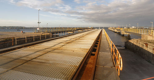 Pier over sea against sky